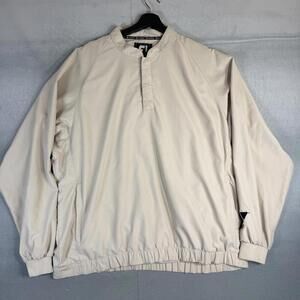 FJ FootJoy Golf Windbreaker Shirt Mens XL Beige Long Sleeve Pullover - The YMCA